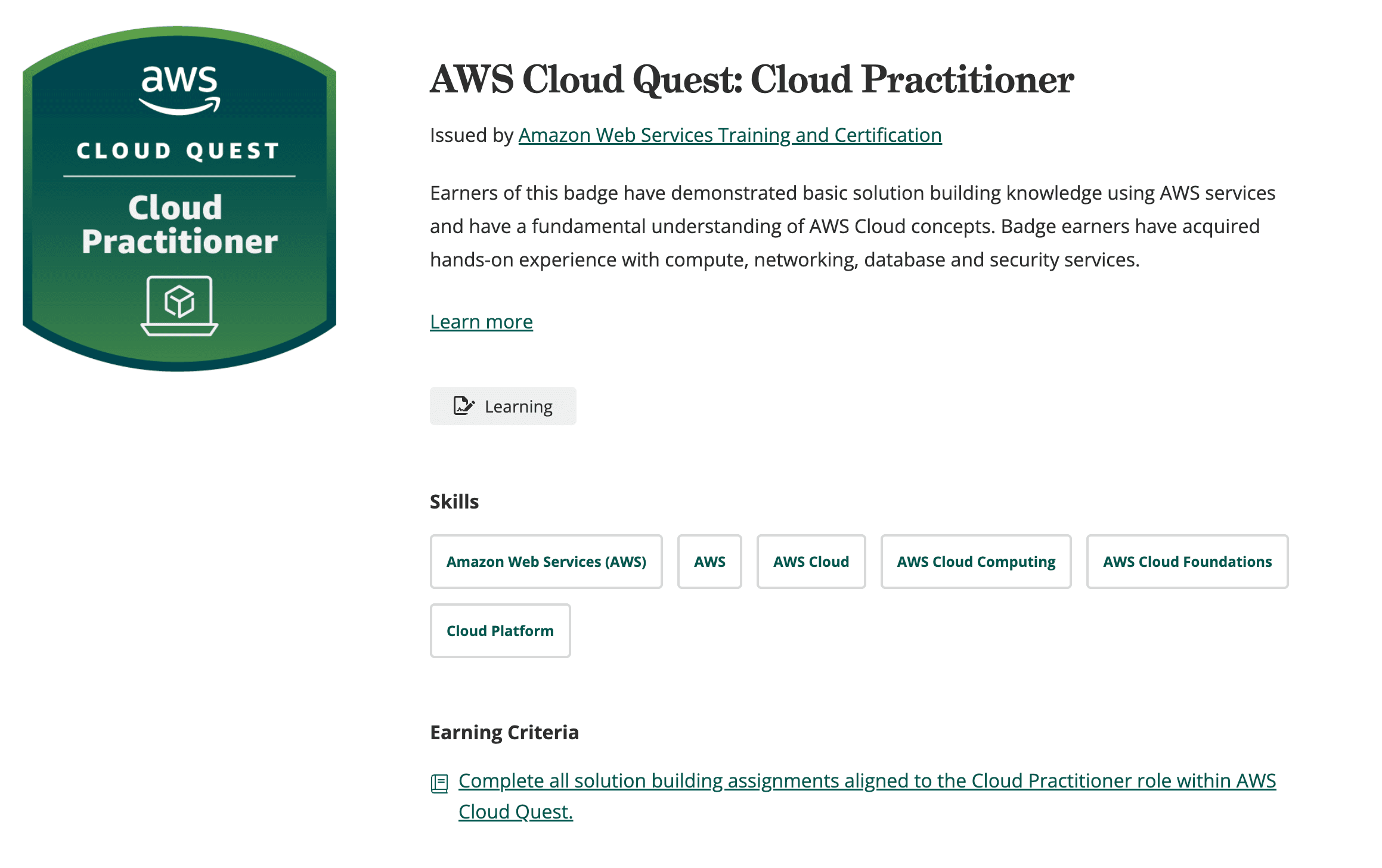 AWS Cloud Quest: Cloud Practitioner
